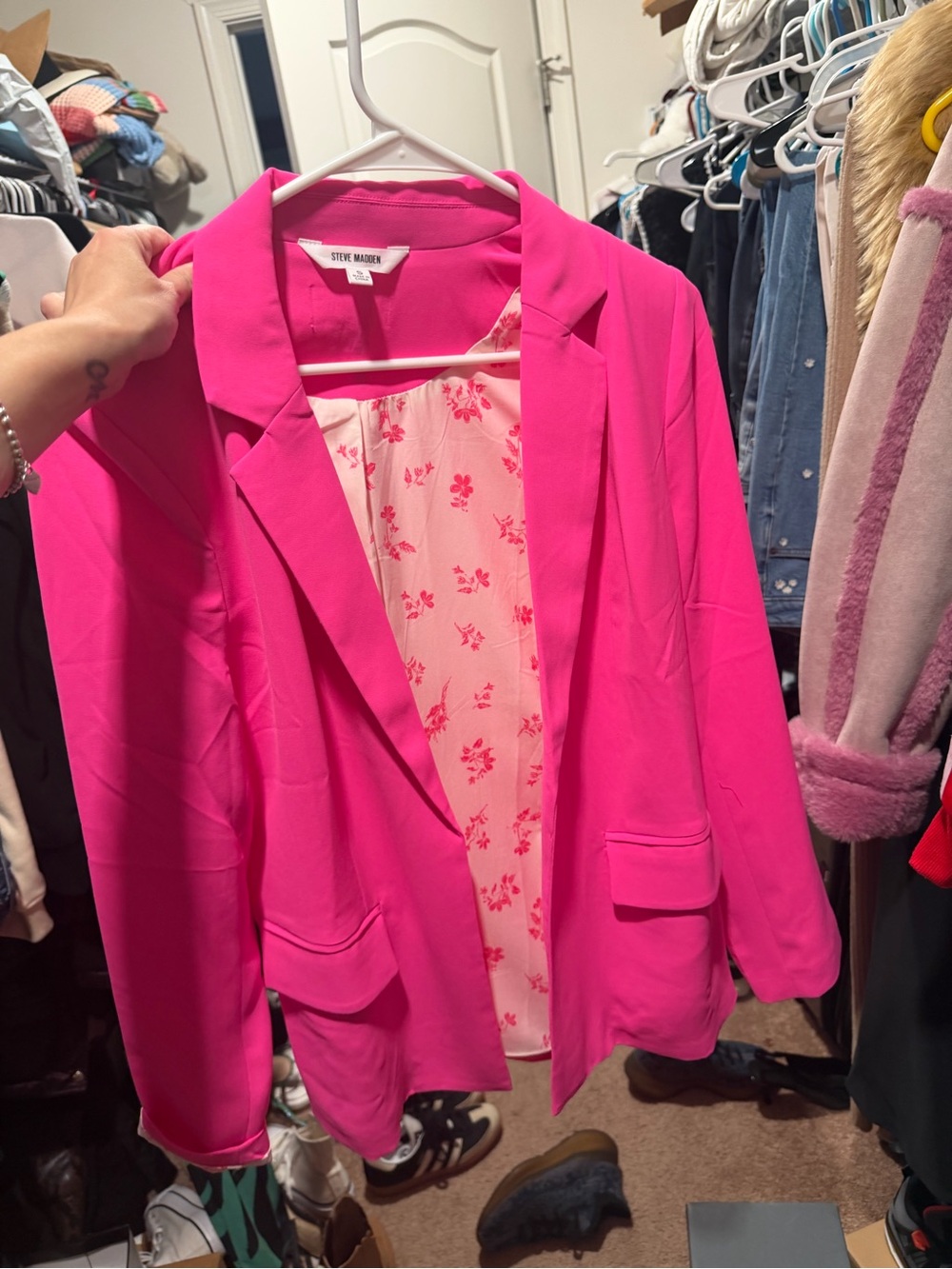 Steve Madden Bright Pink Women's Blazer Jacket